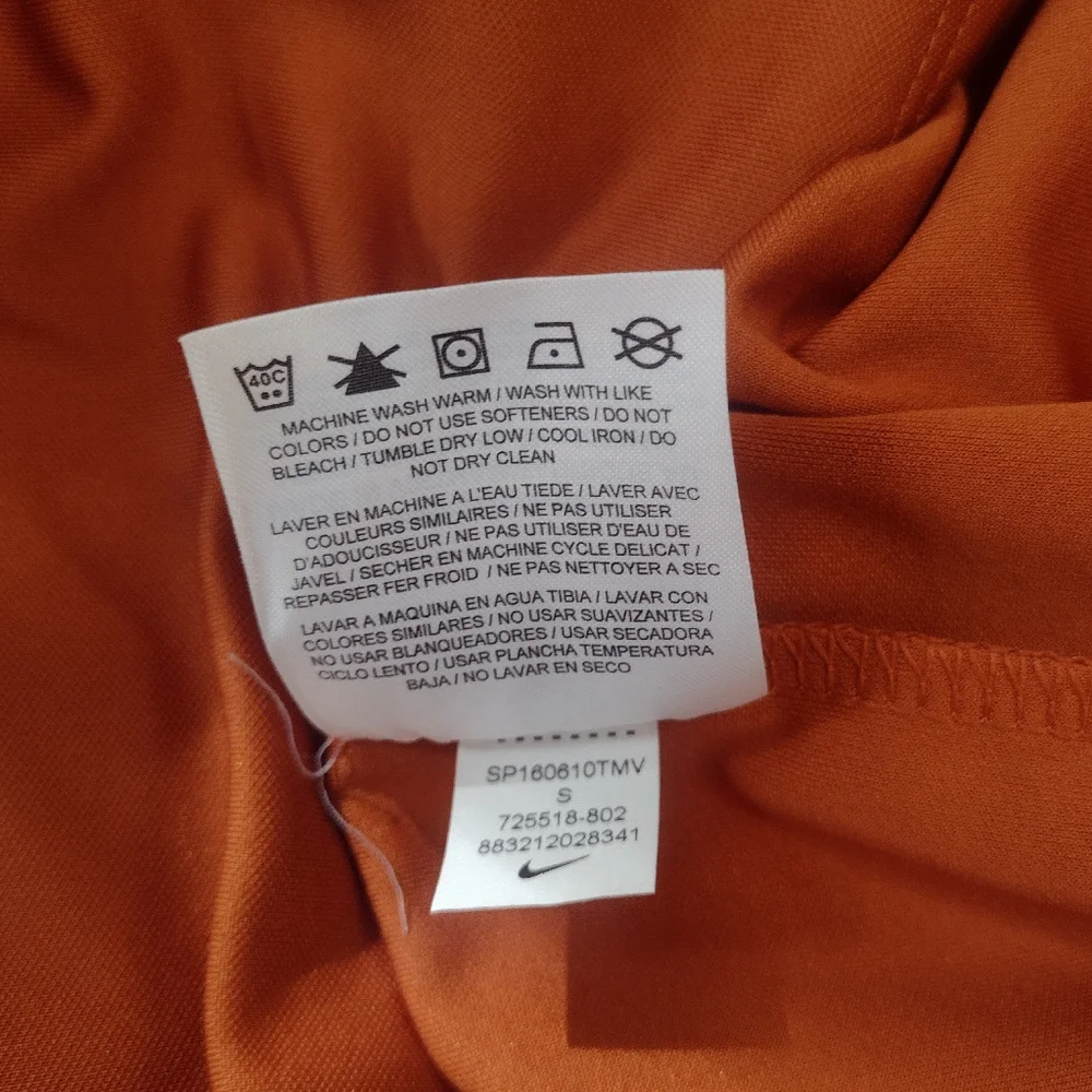 Nike Golf Men's Polo Shirt Dri-Fit Standard Fit Short Sleeve Orange Small